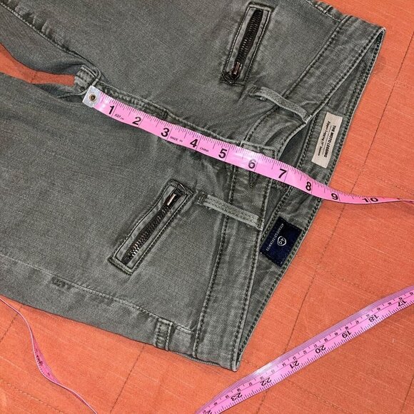 Adriano Goldschmied The Moto Legging Zipper Olive Green Jeans Size 24R 2 - Picture 9 of 9